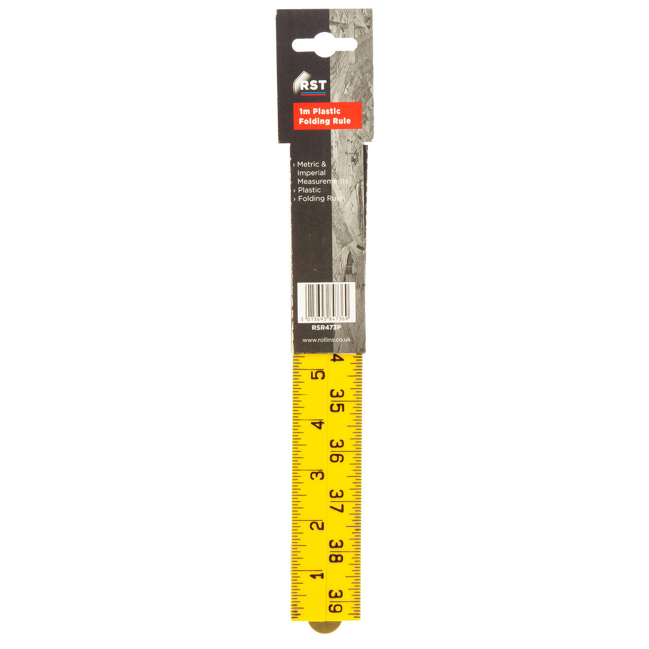 RST RSR473P Metric/Imperial Folding Plastic Rule (1 Metre) 2