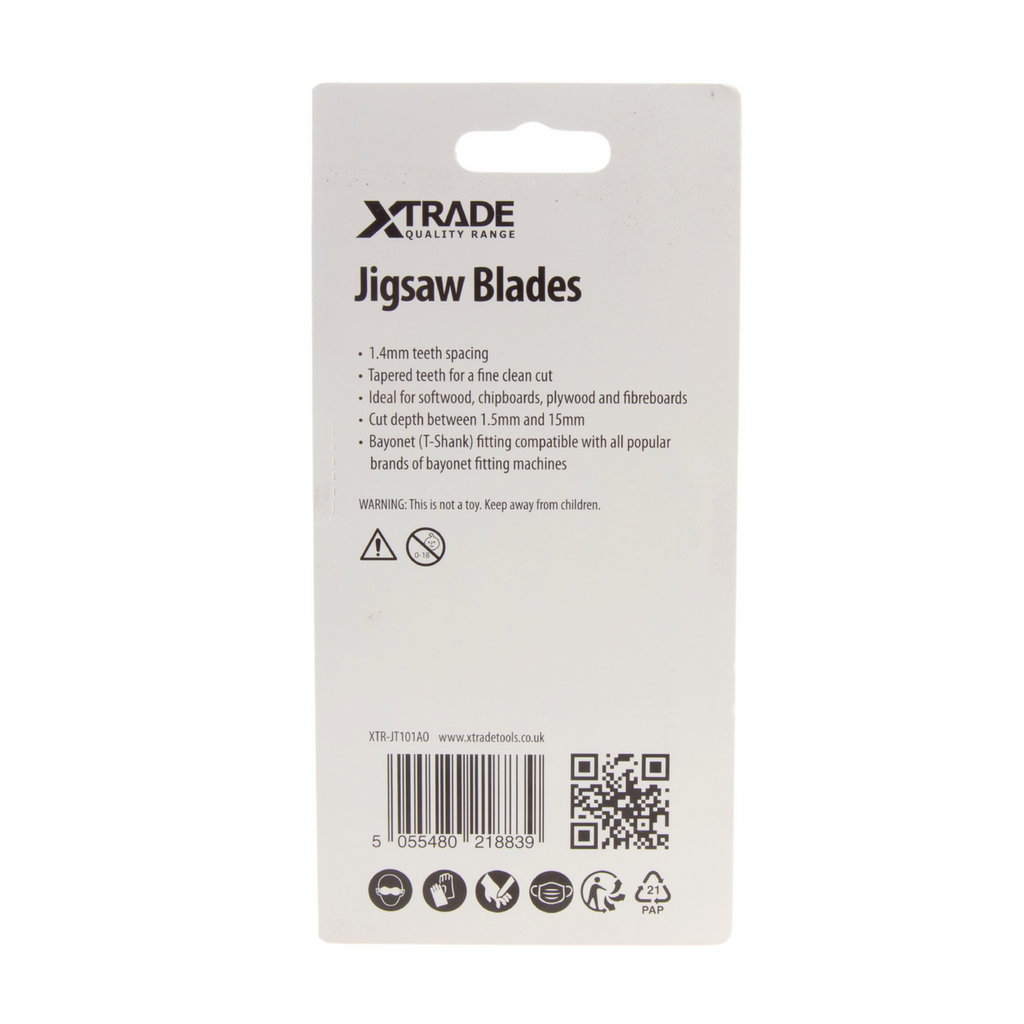 XTrade JT101AO Clean for Wood Jigsaw Blades (Pack Of 5)