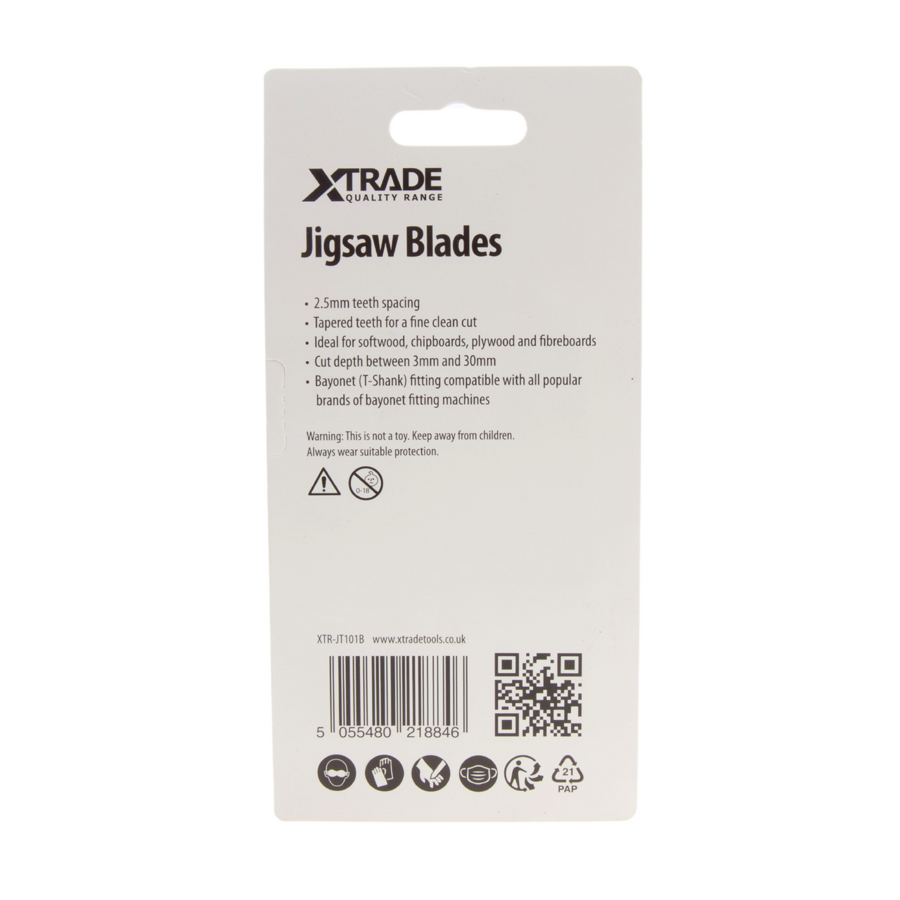 XTrade JT101B Clean for Wood Jigsaw Blades (Pack Of 5)
