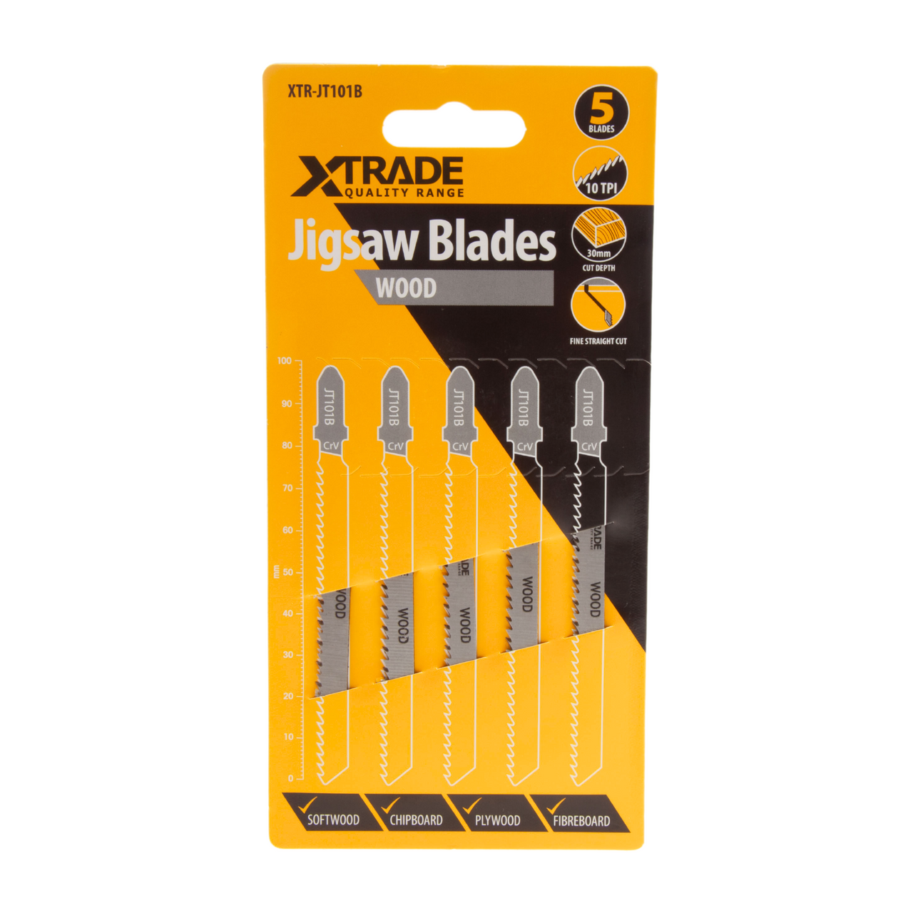 XTrade JT101B Clean for Wood Jigsaw Blades (Pack Of 5)