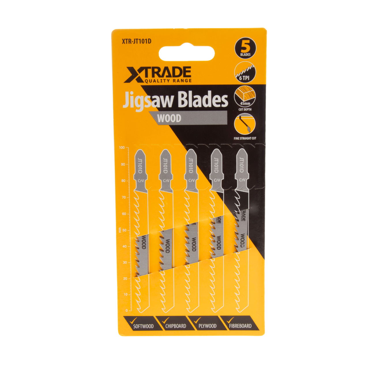 XTrade JT101D Clean for Wood Jigsaw Blades (Pack Of 5)