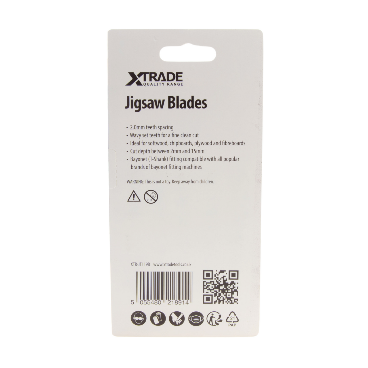 XTrade JT119B Basic for Wood Jigsaw Blades (Pack Of 5)