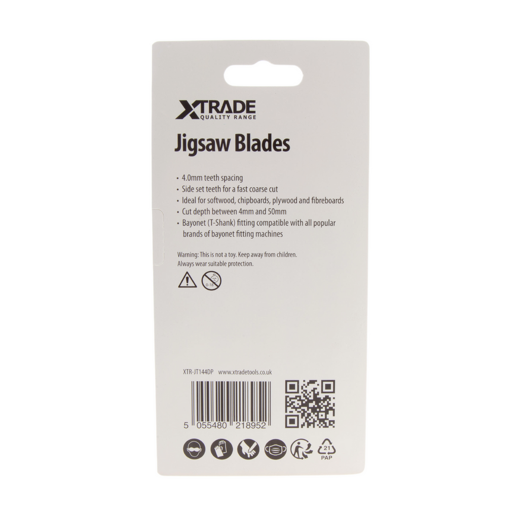 XTrade JT144DP Precision for Wood Jigsaw Blades (Pack Of 5)