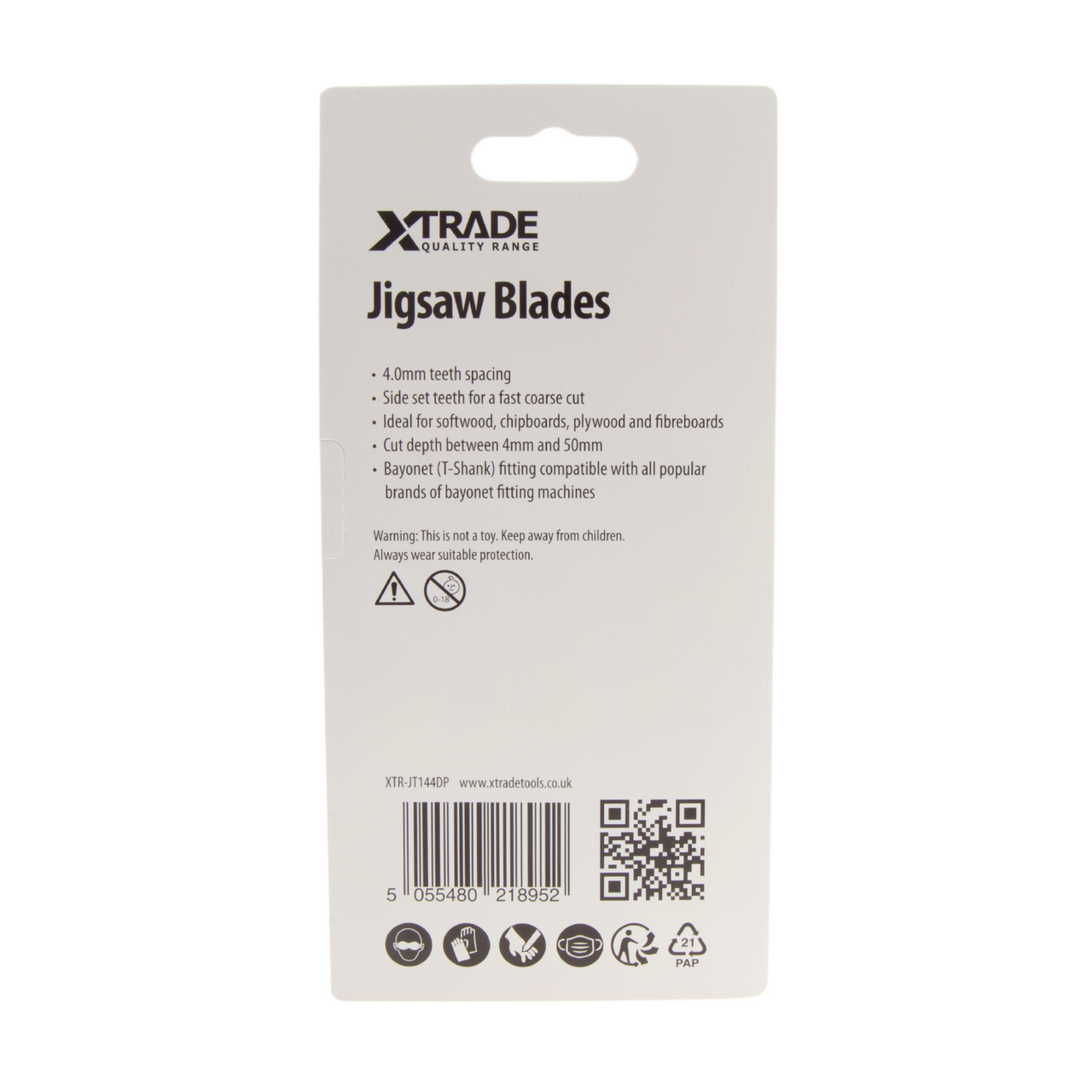 XTrade JT144DP Precision for Wood Jigsaw Blades (Pack Of 5)