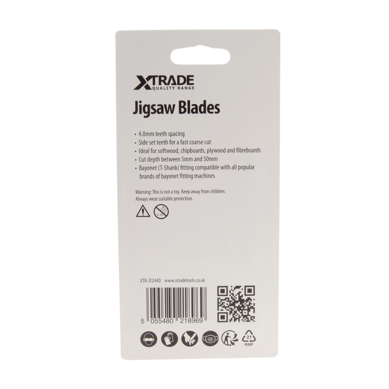 XTrade JT244D Speed for Wood Jigsaw Blades (Pack Of 5)
