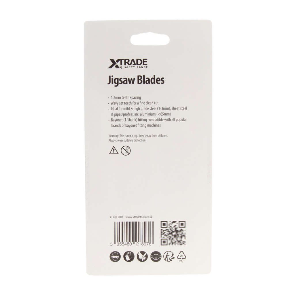 XTrade JT318A Basic for Metal Jigsaw Blades (Pack Of 5)