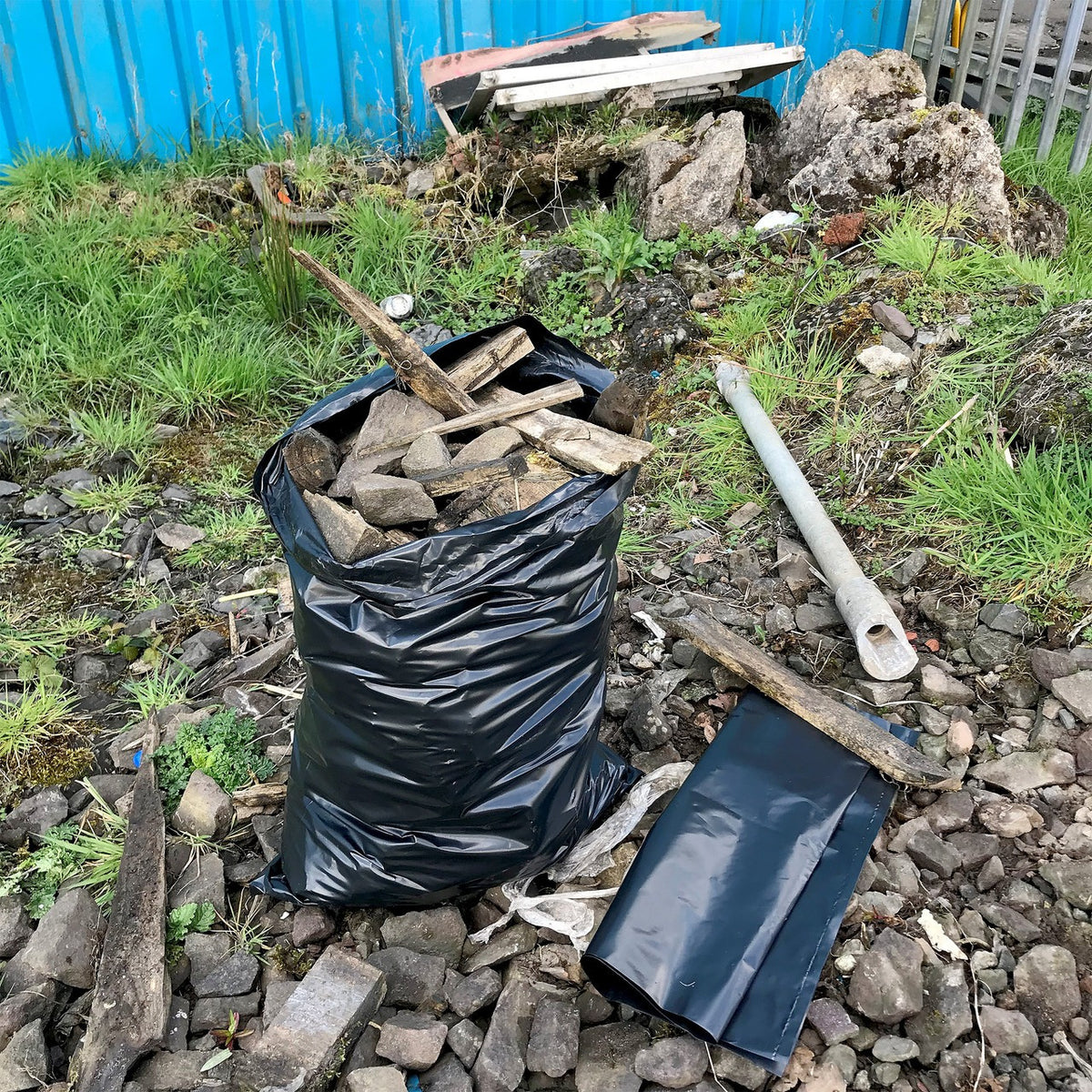 Punchin rubble sacks, refuse sacks and wheelie-bin liners