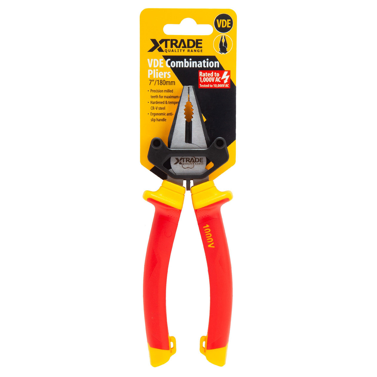 XTrade X0900228 VDE Combination Pliers 7"/180mm