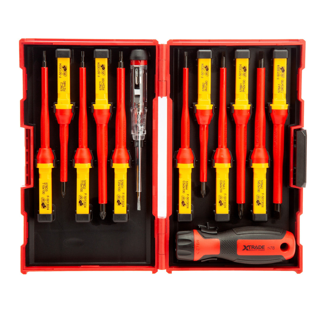 XTrade X0900220 Interchangeable VDE Screwdriver Set (13 Piece)
