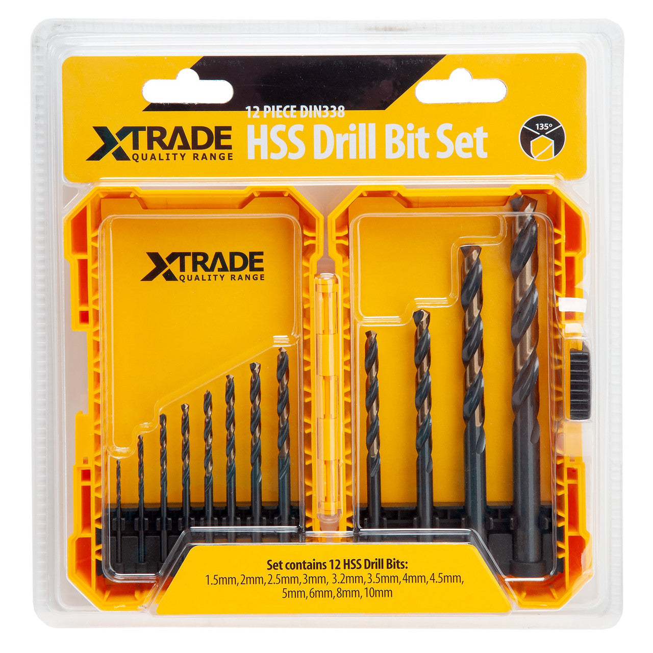 XTrade X0900222 HSS Drill Bit Set (12 Piece)