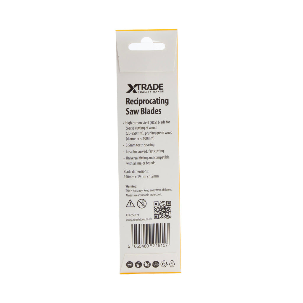 XTrade SS617K Reciprocating Saw Blades for Wood back