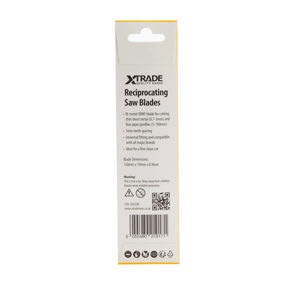 XTrade SS922AF Flexible for Metal Reciprocating Saw Blades back