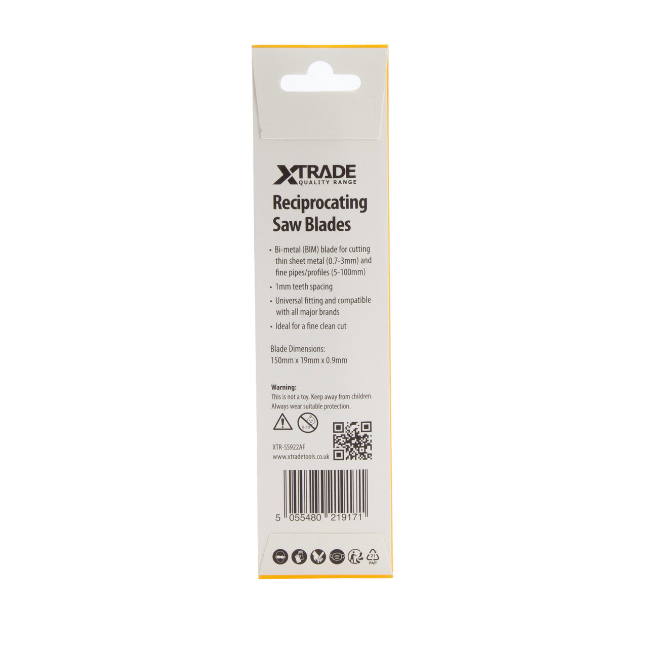 XTrade SS922AF Flexible for Metal Reciprocating Saw Blades back