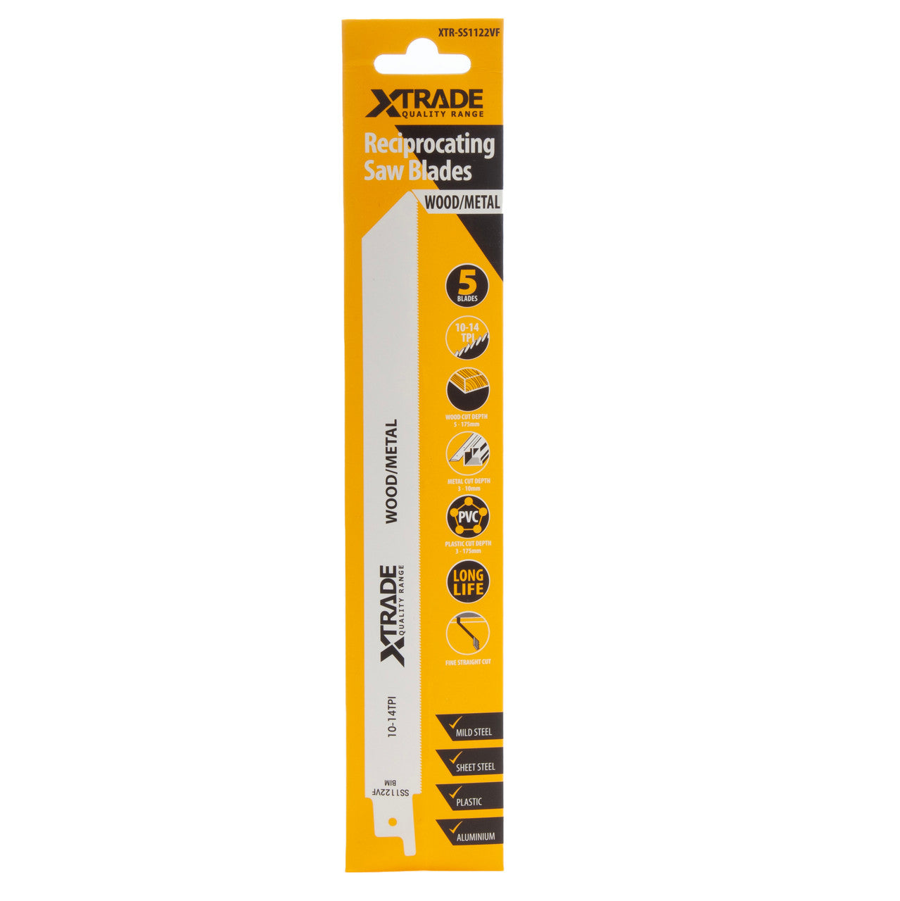 XTrade SS1122VF Flexible for Wood and Metal Reciprocating Saw Blades front