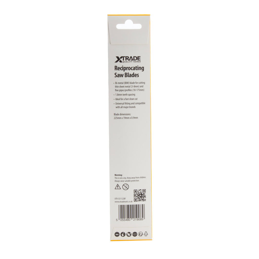 XTrade SS1122BF Flexible for Metal Reciprocating Saw Blades back