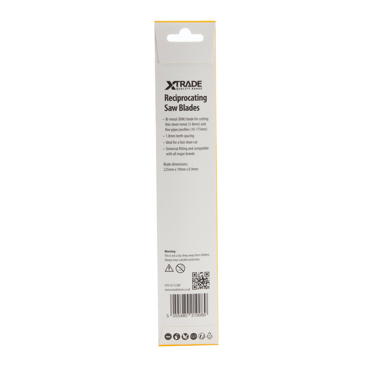 XTrade SS1122BF Flexible for Metal Reciprocating Saw Blades back