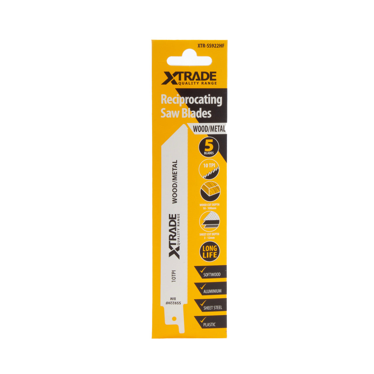 XTrade SS922HF Flexible for Wood and Metal Reciprocating Saw Blades front