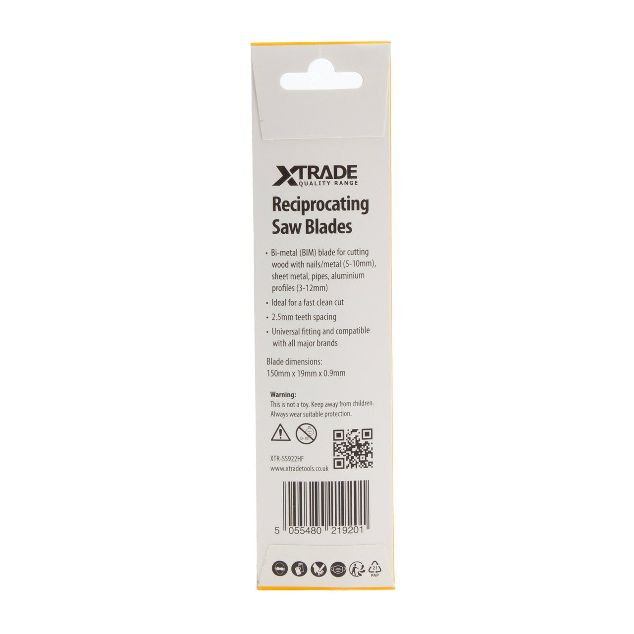 XTrade SS922HF Flexible for Wood and Metal Reciprocating Saw Blades back
