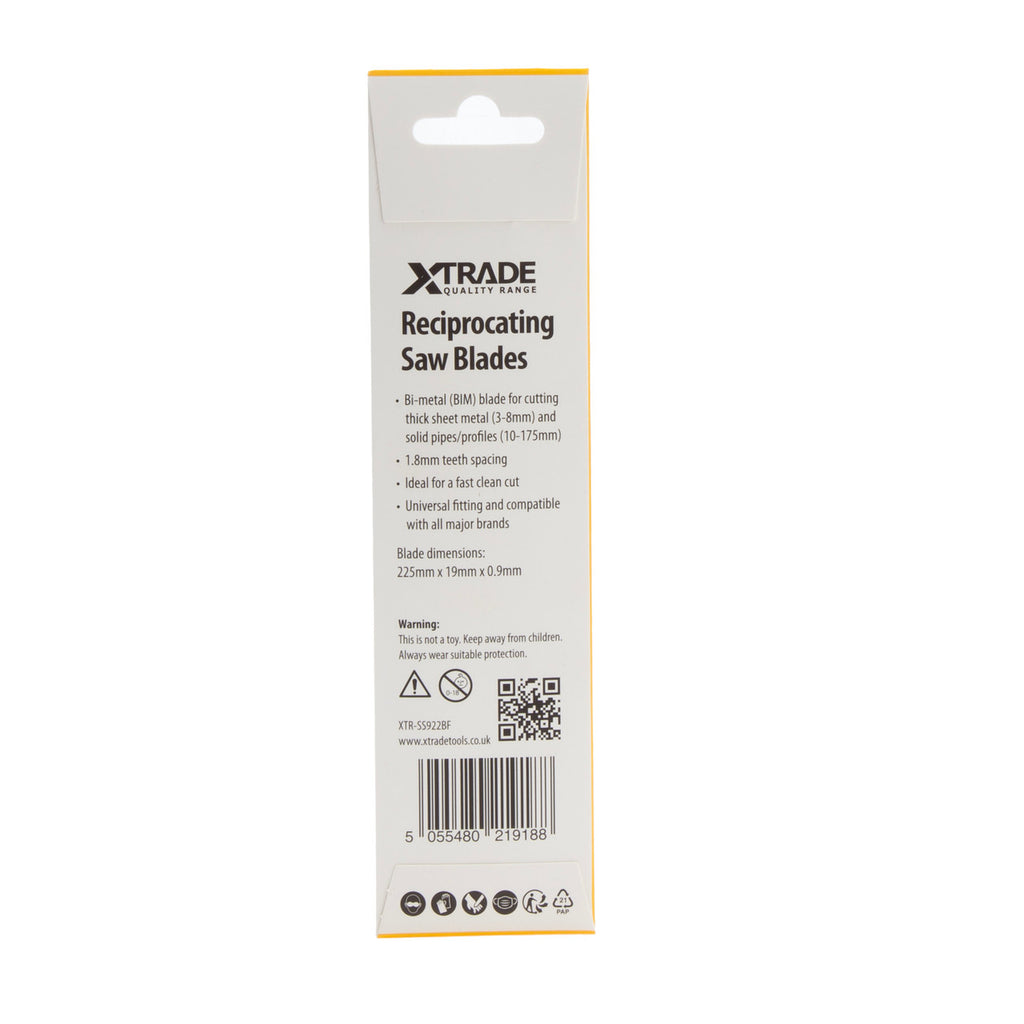 XTrade SS922BF Flexible for Metal Reciprocating Saw Blades back