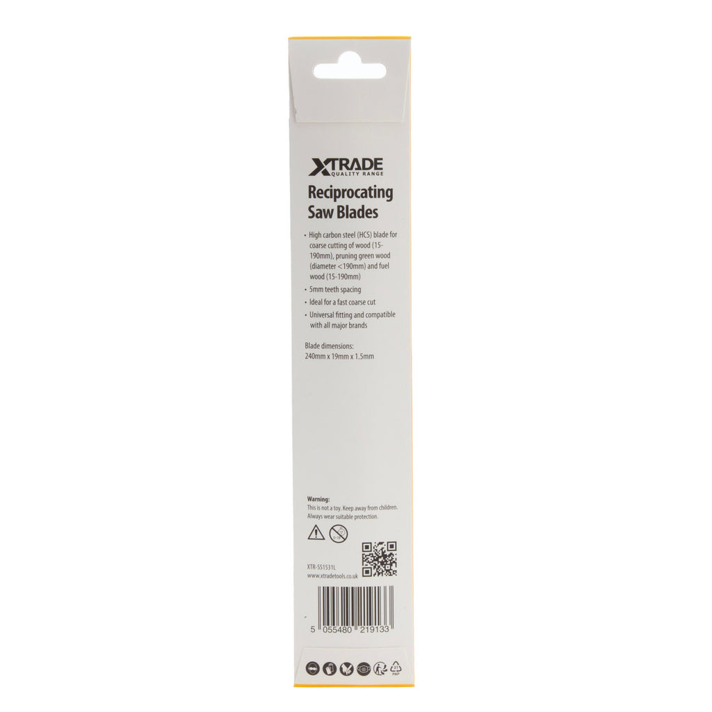 XTrade SS1531L Top for Wood Reciprocating Saw Blades back