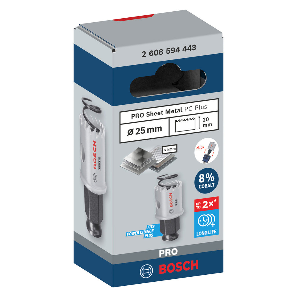 Bosch 2608594443 Pro Sheet Metal PC Plus Hole Saw 25mm 3