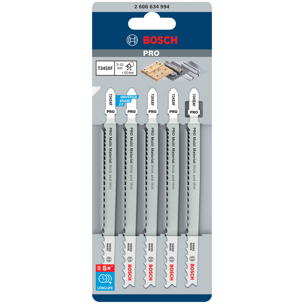Bosch T345XF PRO Thick & Thin Multi-Material Jigsaw Blade Packaging