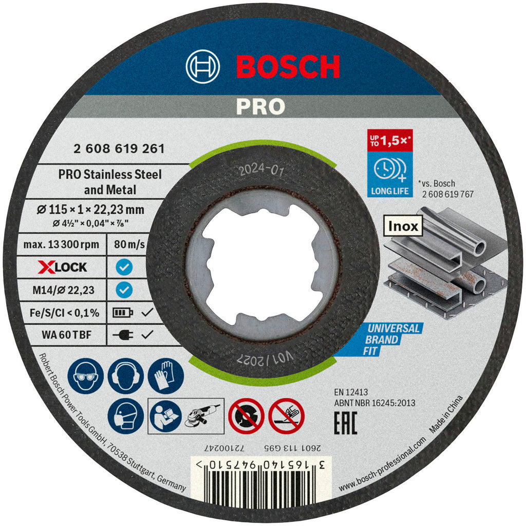 Bosch 2608619266 PRO X-LOCK Stainless Steel & Metal Cutting Disc