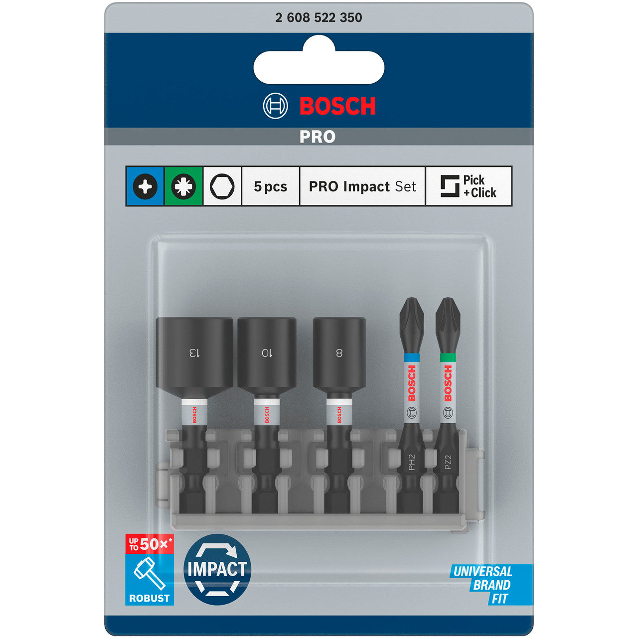 Bosch 2608522350 PRO Impact Screwdriver Bit Set Packaging
