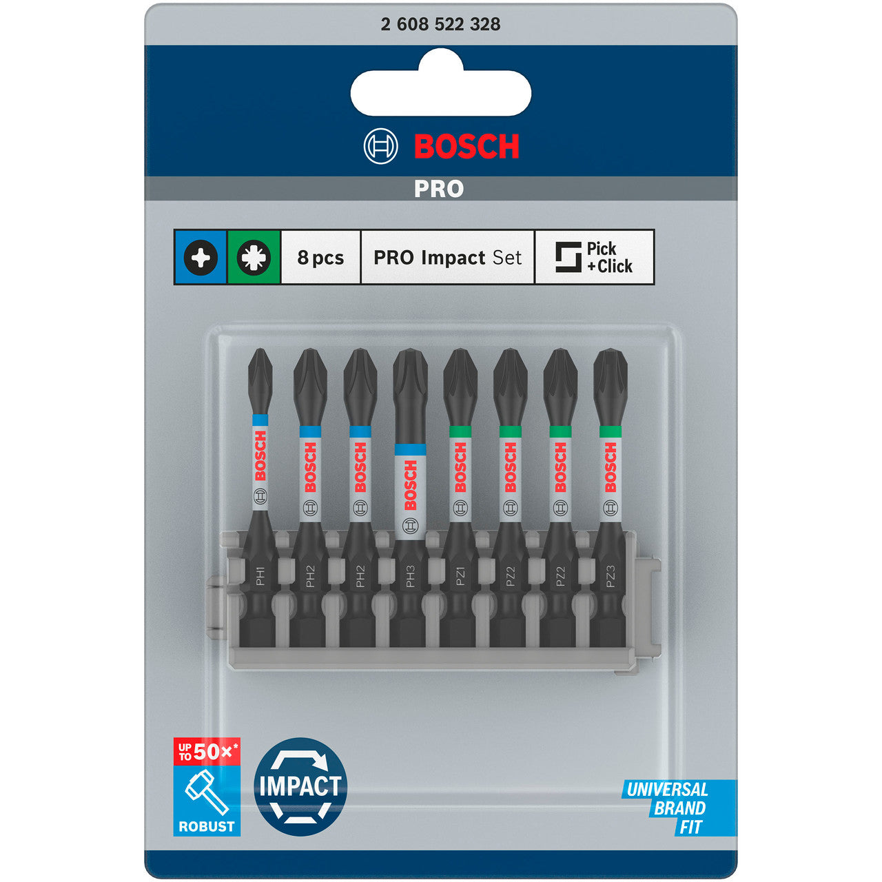Bosch 2608522328 PRO Impact Screwdriver Bit Set Packaging
