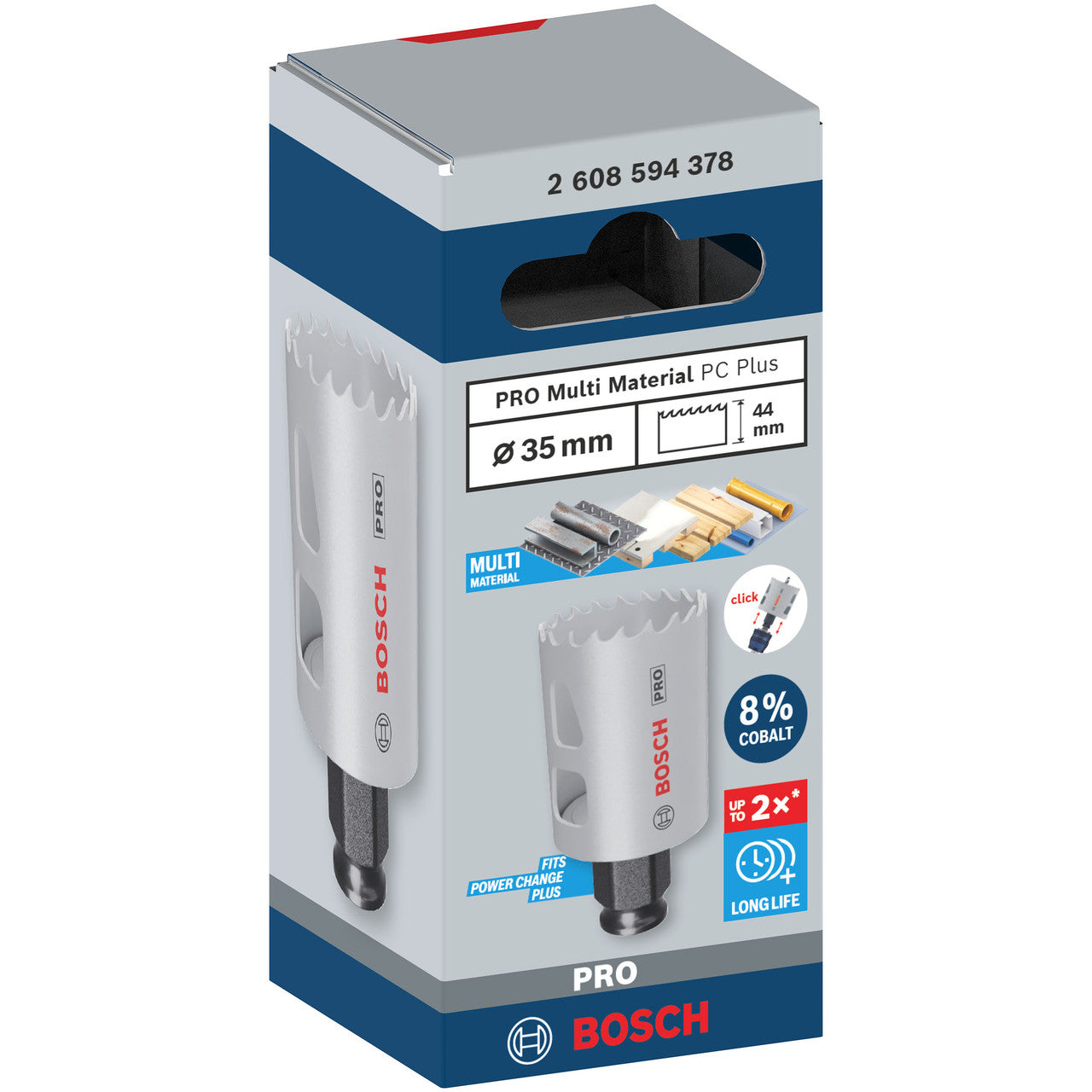 Bosch 2608594378 PRO Multi-Material PC Plus Hole Saw Packaging