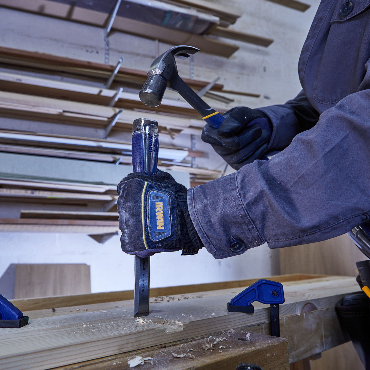 Irwin 10503421 MS750 Splitproof Chisel Set In Use