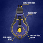 Irwin IWHT48443BC-0 Strait-Line Speedline Pro Chalk Reel Infographic