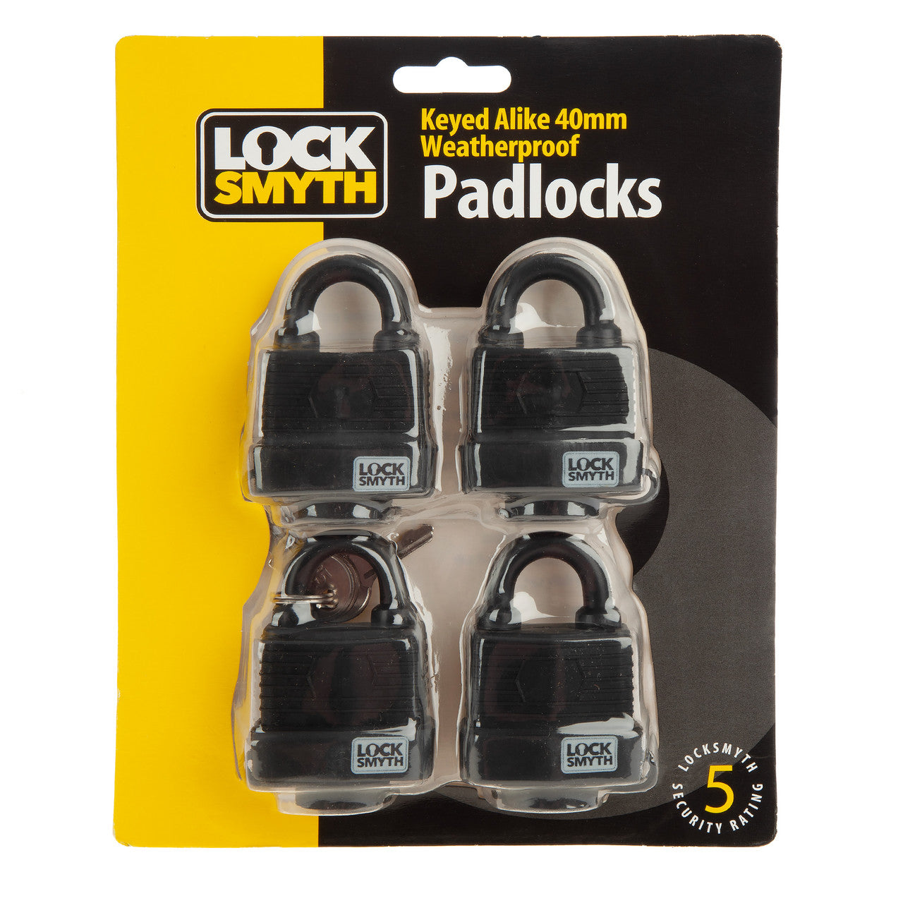 Locksmyth L2200017 Weatherproof Padlock 40mm in Packaging