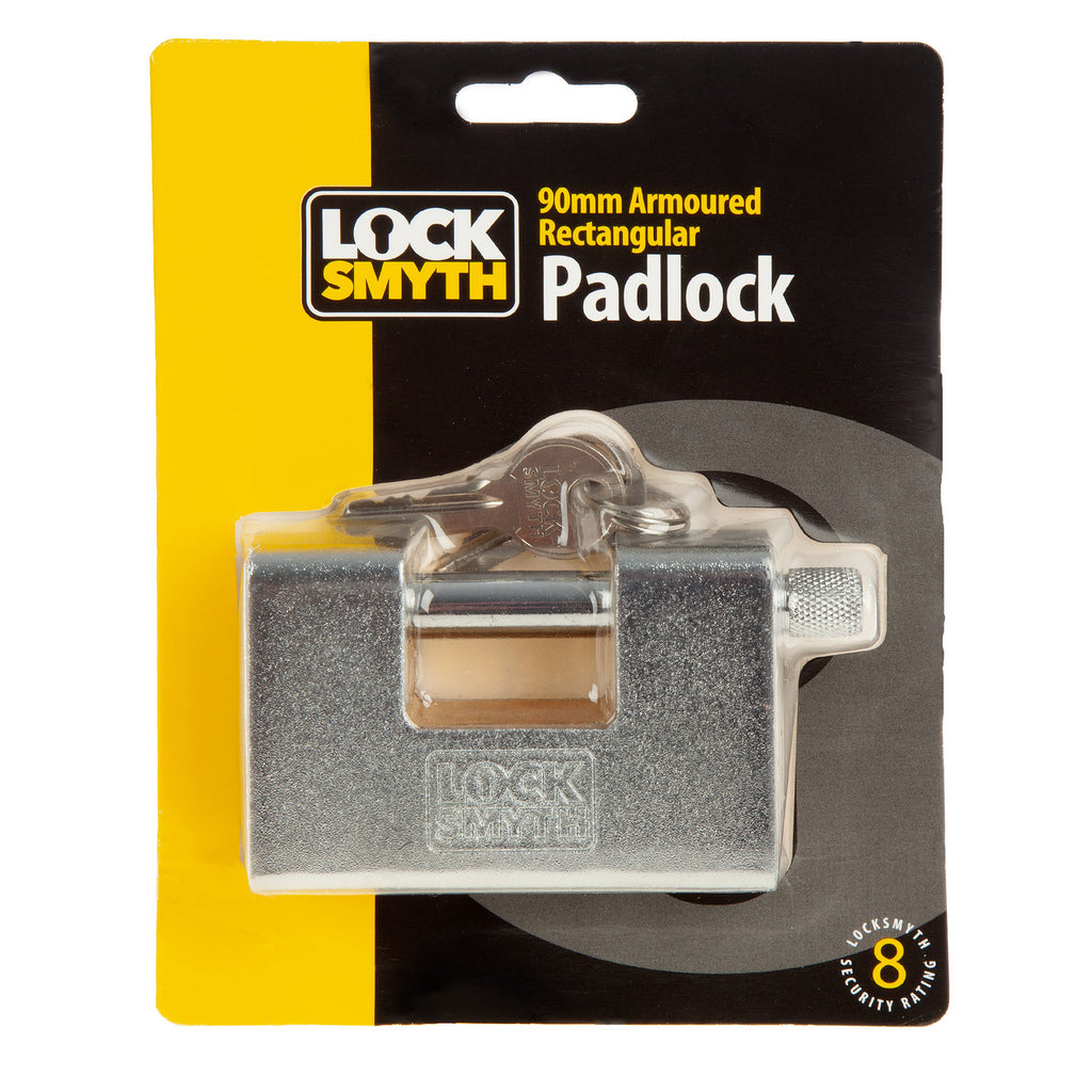 Locksmyth L2200026 Armoured Rectangular Padlock in Packaging