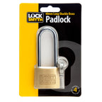 Locksmyth L2200014 Long Shackle Brass Padlock in Packaging