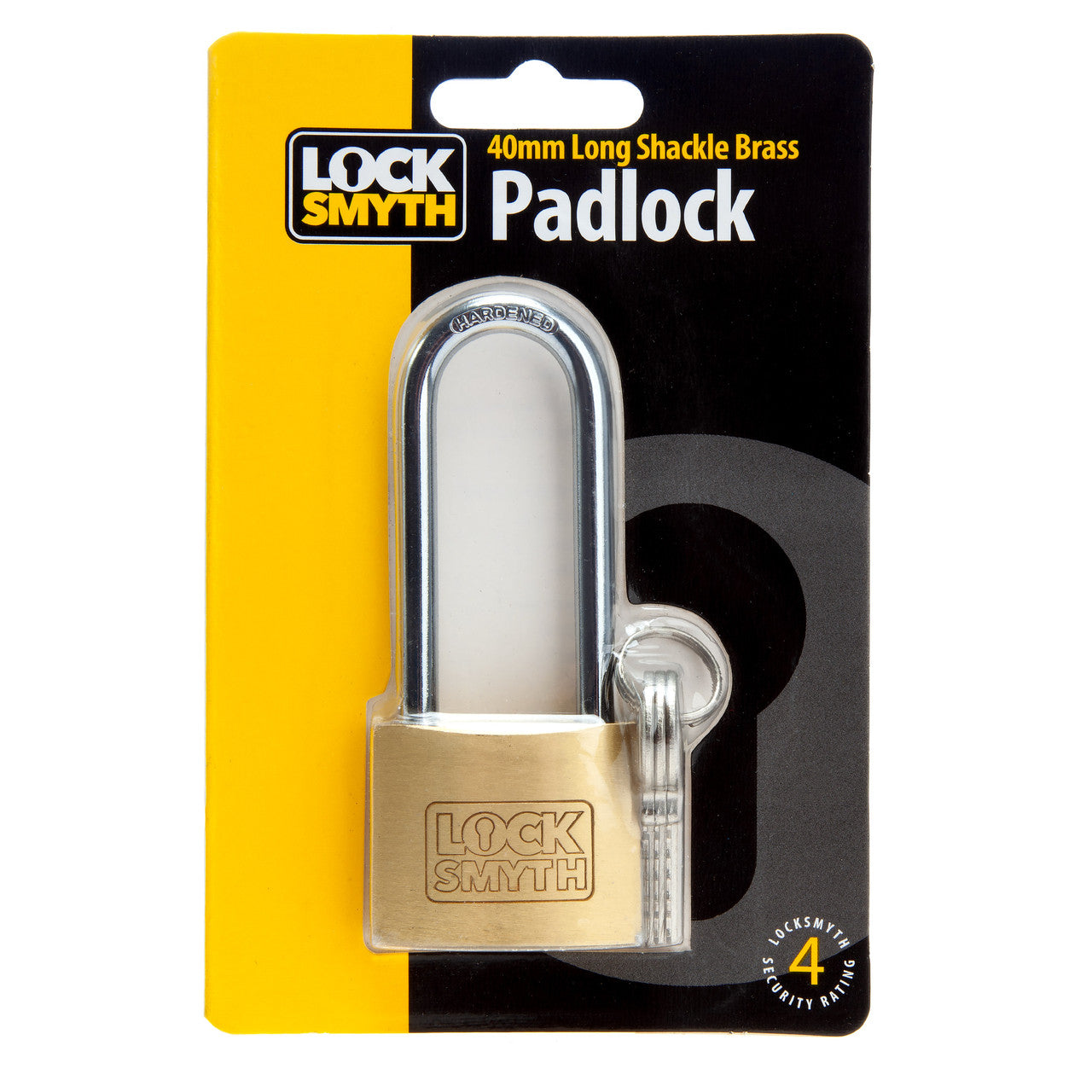 Locksmyth L2200014 Long Shackle Brass Padlock in Packaging