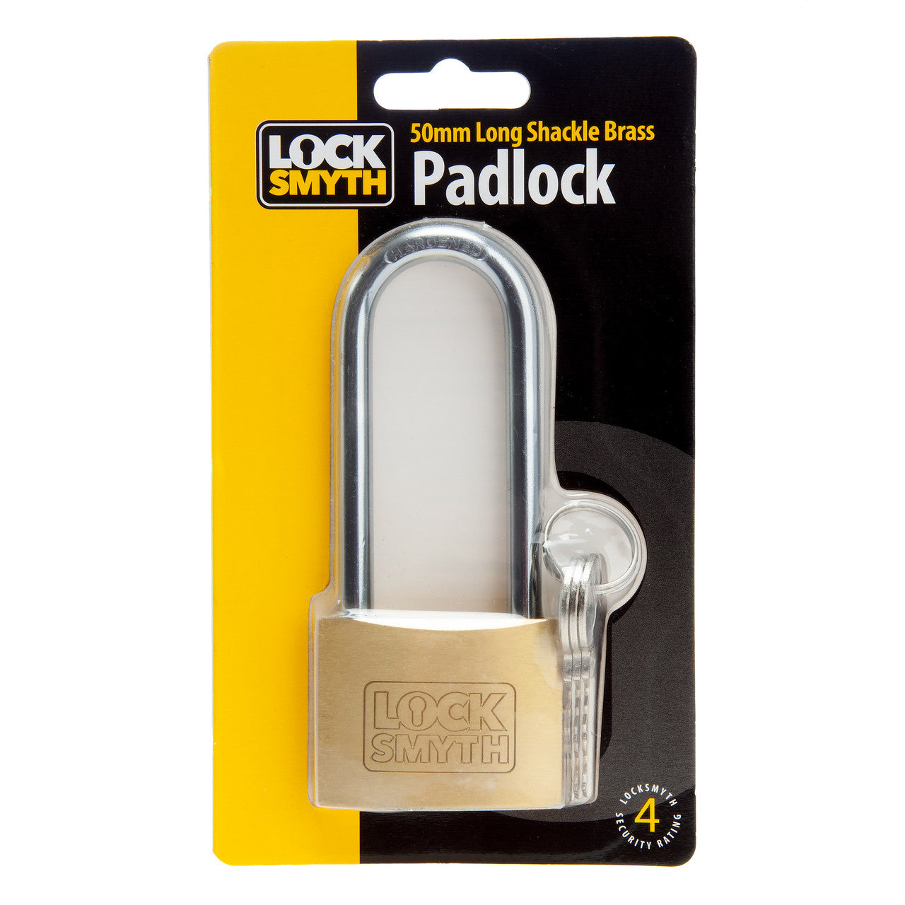 Locksmyth L2200015 Long Shackle Brass Padlock in Packaging