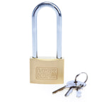 Locksmyth L2200015 Long Shackle Brass Padlock with Keys