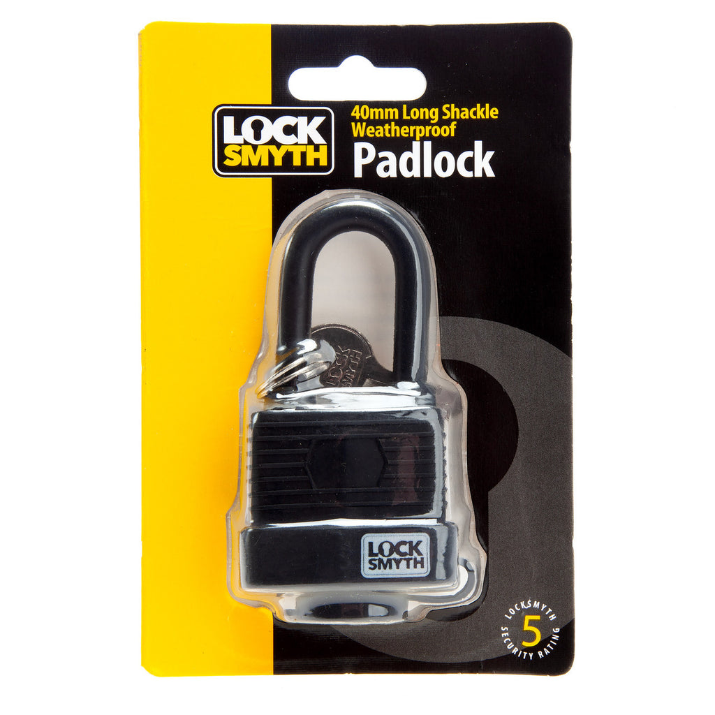Locksmyth L2200018 Long Shackle Weatherproof Padlock in Packaging