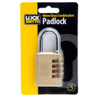 Locksmyth L2200022 Brass Combination Padlock in Packaging