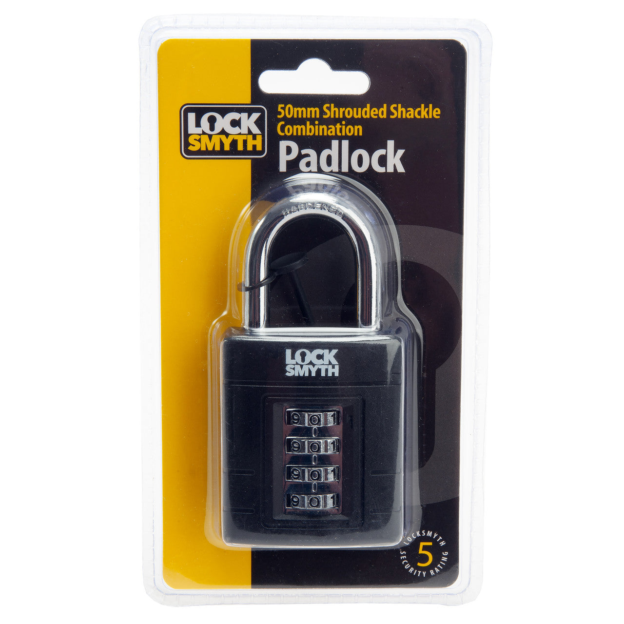 Locksmyth L2200024 Shrouded Shackle Combination Padlock in Packaging