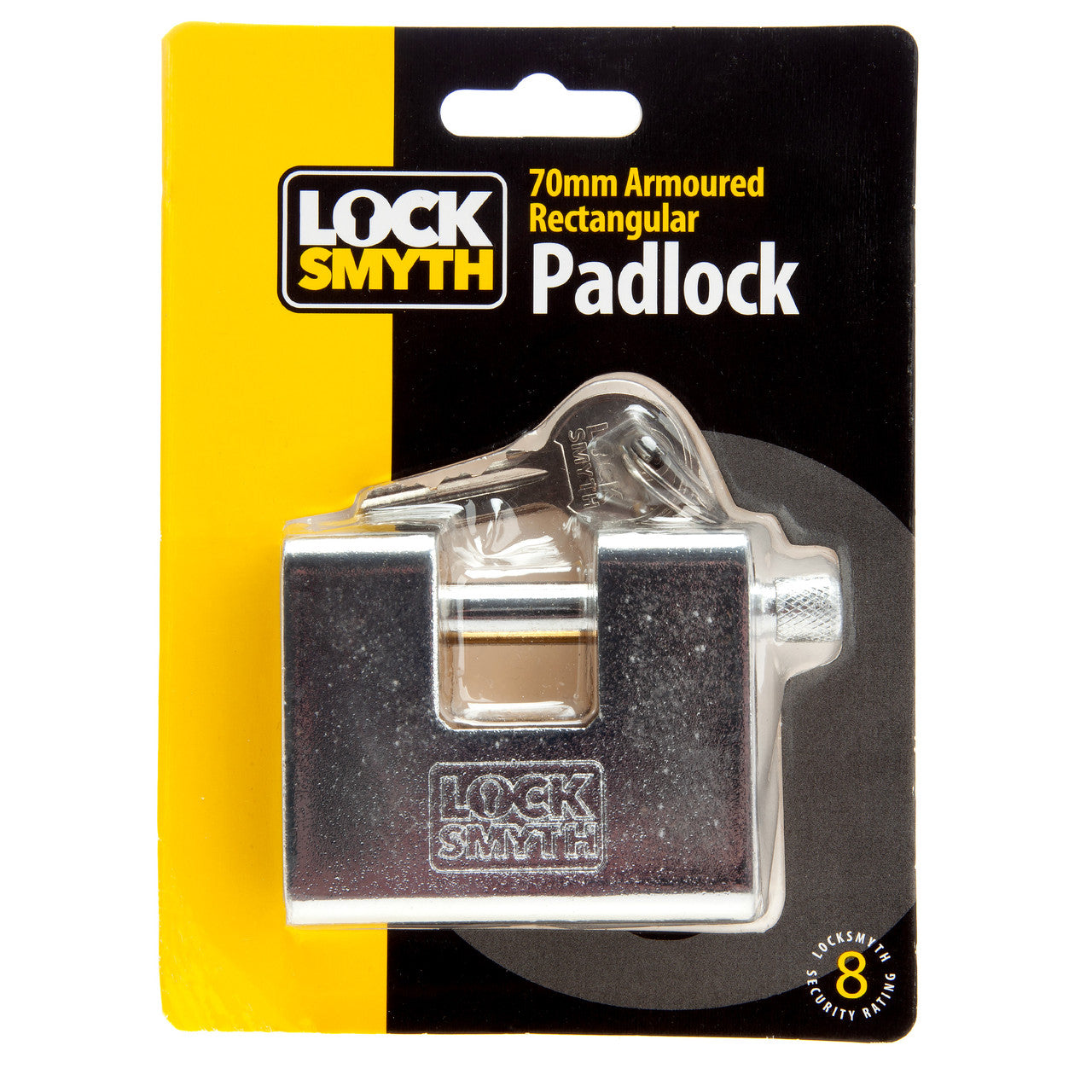 Locksmyth L2200025 Armoured Rectangular Padlock in Packaging