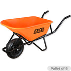 Excel 30372 Heavy-Duty Wheelbarrow with HDPE Plastic Tray 100L