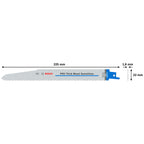 Bosch PRO Thick Metal Demolition S1130CF Blade Dimensions