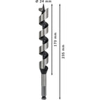 Bosch 2608597634 PRO Wood Auger Drill Bit Dimensions