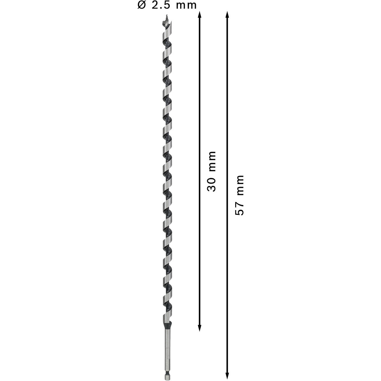 Bosch 2608597642 PRO Wood Auger Drill Bit Dimensions