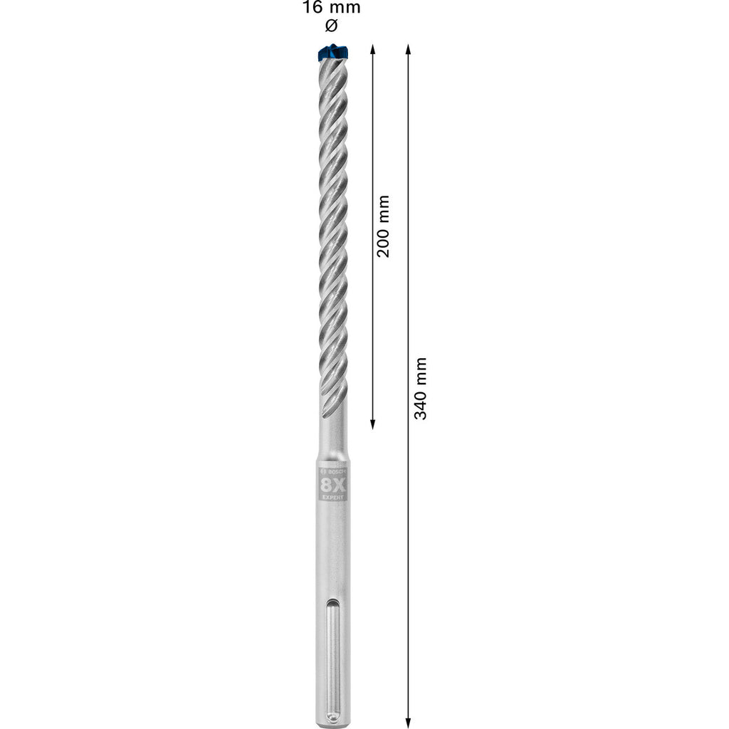 Bosch 2608900214 EXPERT SDS max-8X Hammer Drill Bit Dimensions