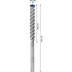 Bosch 2608900238 EXPERT SDS max-8X Hammer Drill Bit Dimensions