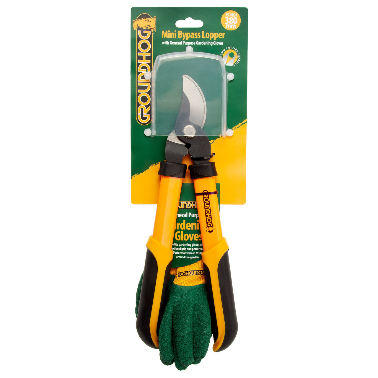 Groundhog G1300067 Mini Bypass Lopper 15"/380mm & Glove Set