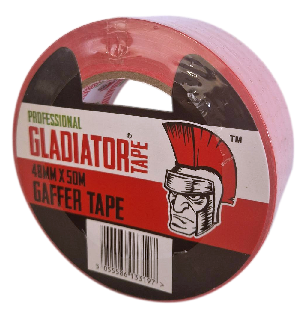 Gladiator Gaffer Tape 48mm x 50m (Red) - Box of 24